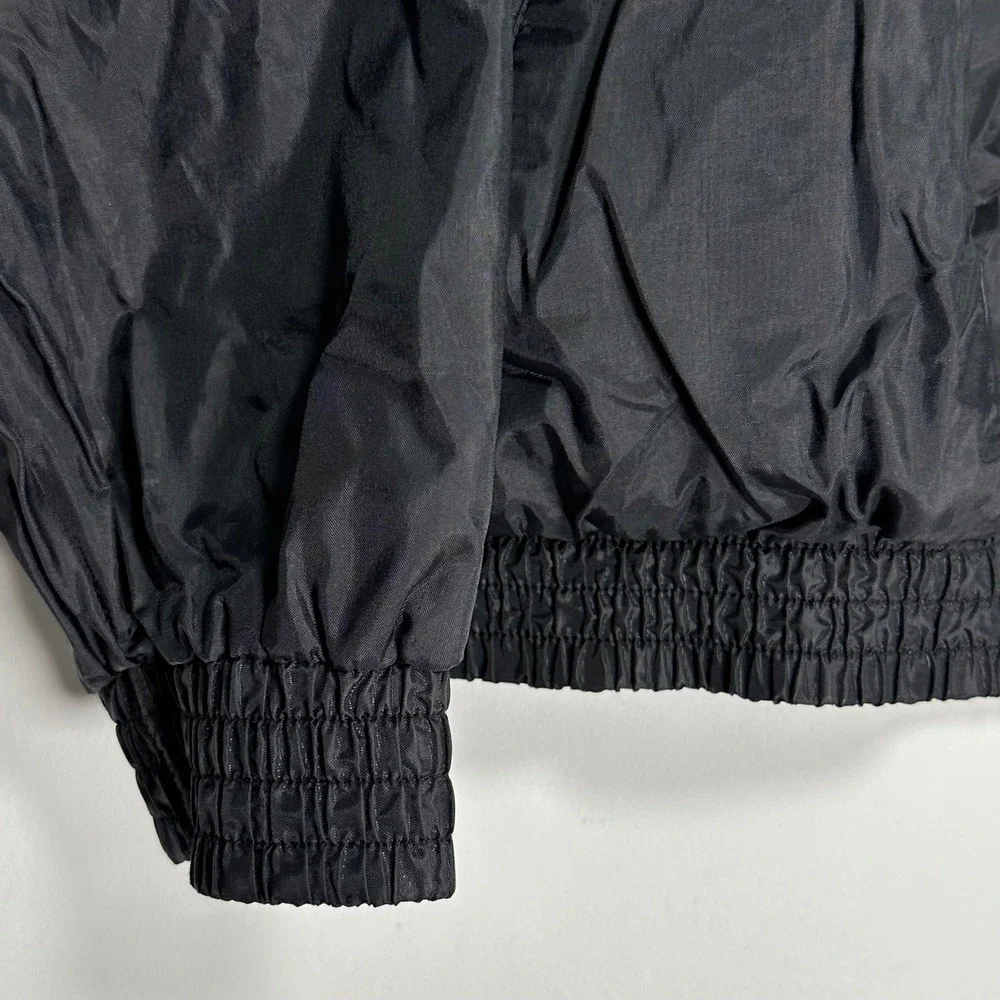 Jerzees XL Black Nylon Hooded Windbreaker Jacket‎ Fleece Lined Full Zip Z Logo